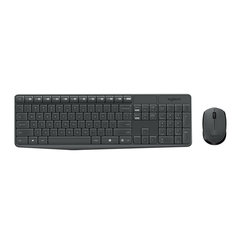 Logitech MK235 Wireless Keyboard and Mouse - Black